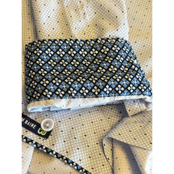 Tom Baine Mens Dress Shirt Wrinkle Free Medium Slim Fit 15 -15.5 Light Blue - Picture 12 of 13